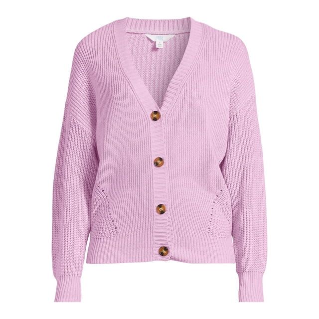 Time and Tru Women's Boyfriend Cardigan Sweater, Midweight, Sizes XS-XXXL - Walmart.com | Walmart (US)