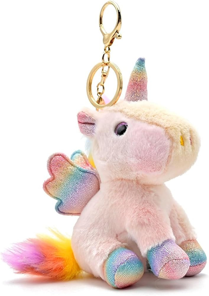 Plush Unicorn Keychain Stuffed Animals Key Chains Backpack Ornaments Pendant Key Ring Pink | Amazon (US)