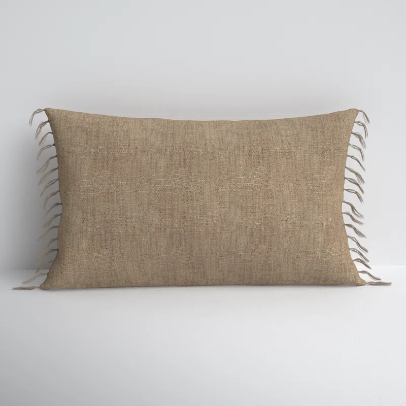 Sharron Tassels Linen Lumbar Throw Pillow | Wayfair North America
