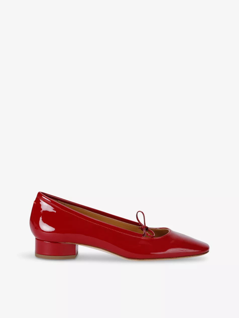 Darya 25 bow-fastened patent-leather ballet flats | Selfridges