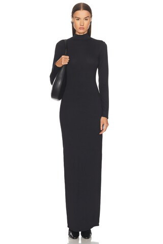 SKIMS Smooth Layers Turtleneck Dress in Black | FWRD 