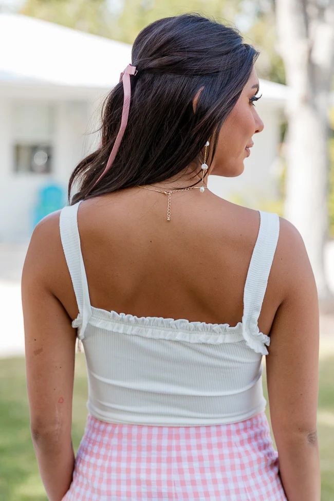 All In A Day Ivory Ruffle Detail Bodysuit | Pink Lily