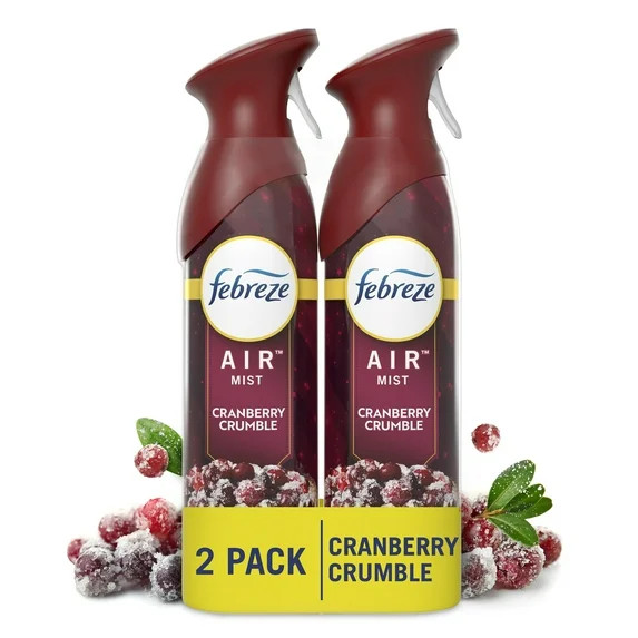Febreze Air Mist, Odor-Fighting Air Freshener, Cranberry Crumble, 8.8 oz. Aerosol, Pack of 2 | Walmart (US)