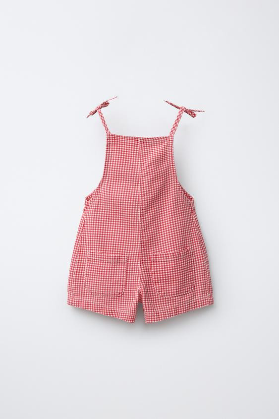 GINGHAM TWILL SHORT JUMPSUIT | Zara US