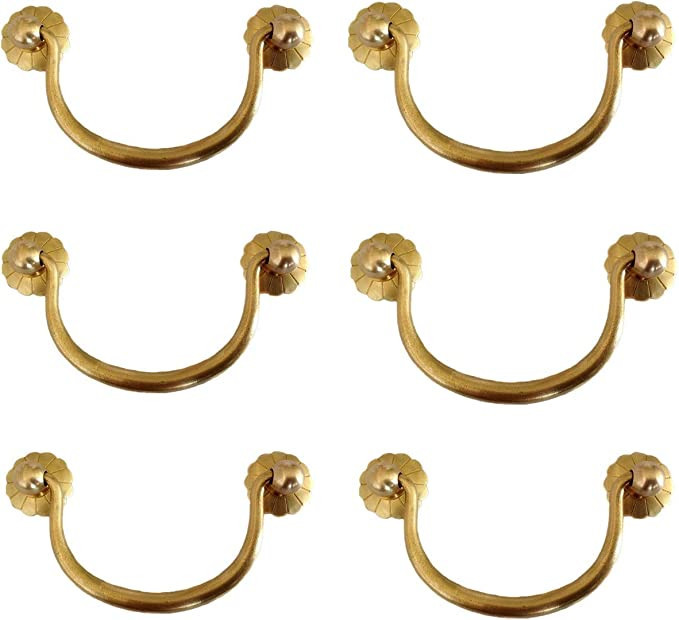 Txinmin 6 Pack Traditional Bail Cabinet Hardware Handle Pull Antique Brass Drawer Pull, 3-3/20 In... | Amazon (US)