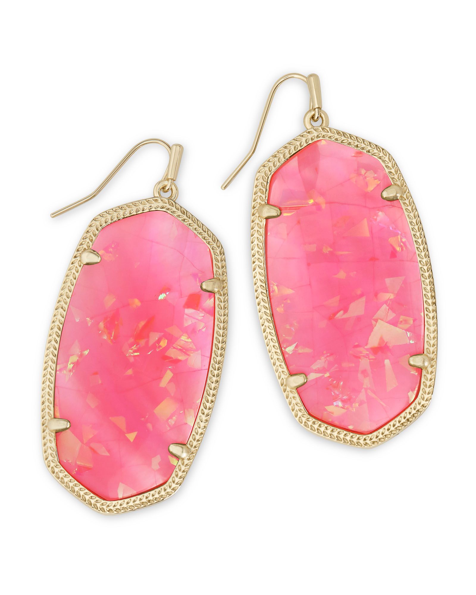 Danielle Gold Statement Earrings in Iridescent Coral Illusion | Kendra Scott
