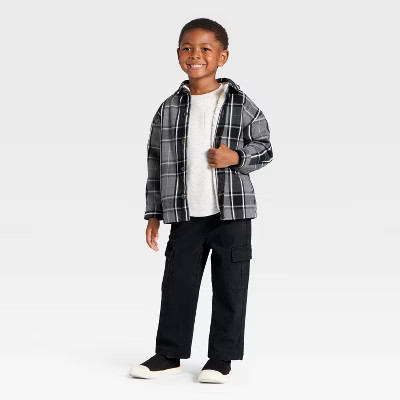 Toddler Boys' Faux Shearling Plaid Shacket - Cat & Jack™ | Target