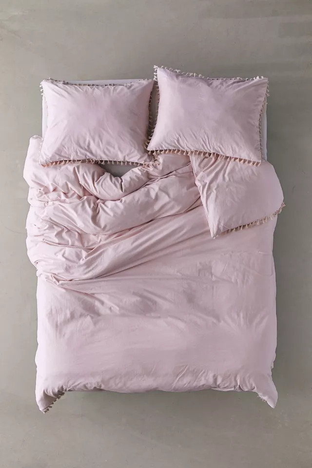 Washed Cotton Tassel Duvet Cover | Urban Outfitters (US and RoW)