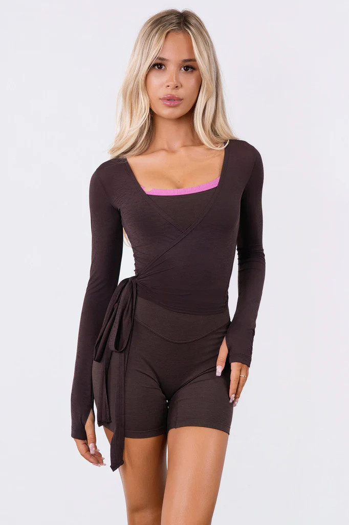 Vitality Flow Wrap Top - Espresso | Vitality
