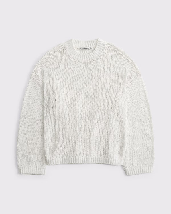 Open-Stitch Textural Crew Sweater | Abercrombie & Fitch (US)