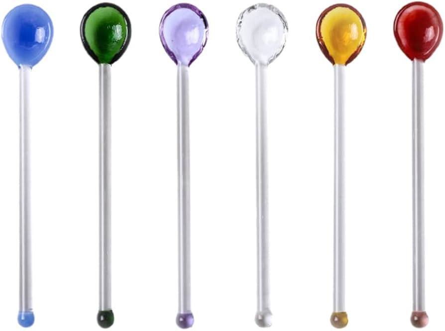 ULTNICE 6Pcs Swizzle Sticks Glass Stirring Rod Coffee Stirrers Reusable Stirrers Stir Cocktail Dr... | Amazon (US)