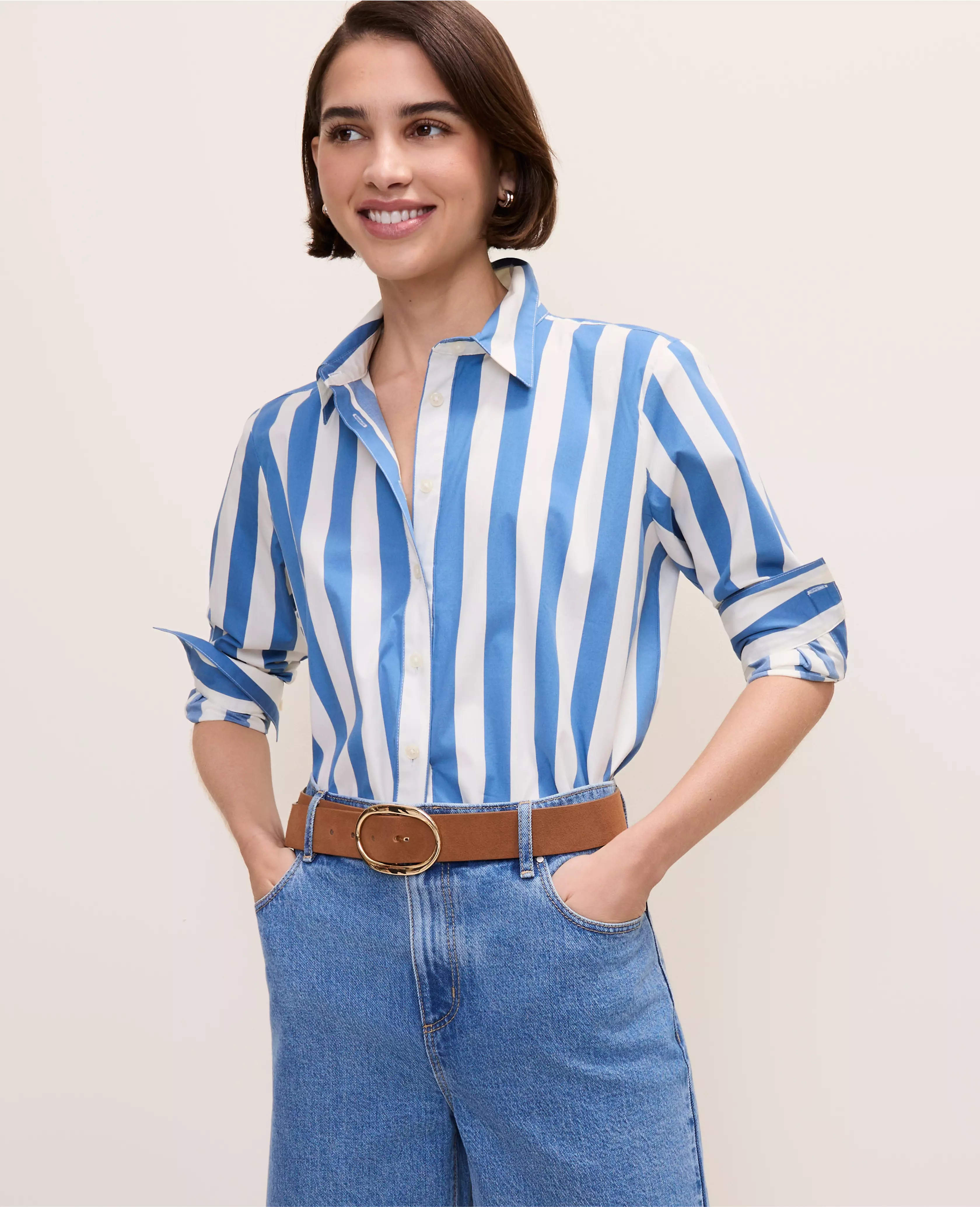 Striped Relaxed Perfect Shirt | Ann Taylor