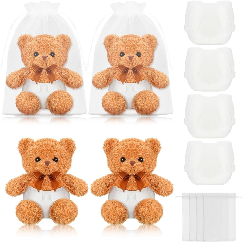 4 Sets Blindfolded Diaper Changing Baby Shower Games Flip Cup Games Prizes Plush Diapers Gift Bag... | Amazon (US)