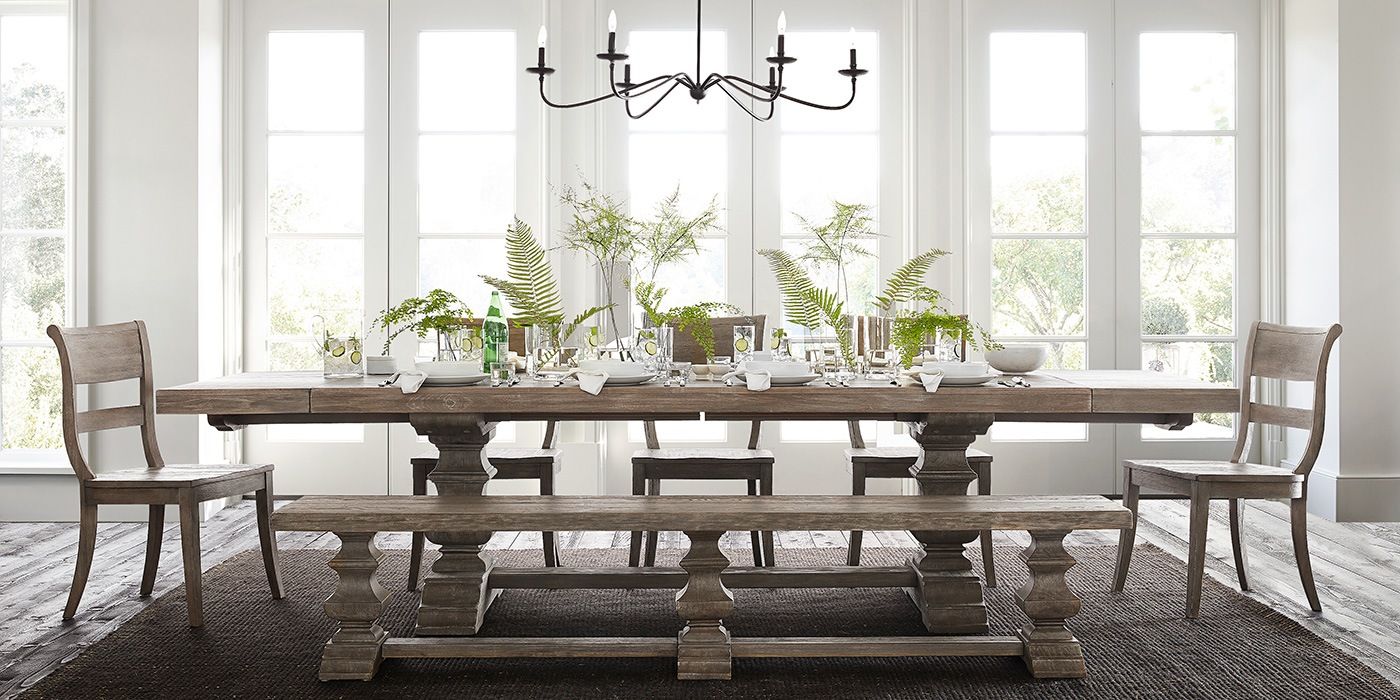 Banks Extending Dining Table - Gray Wash | Pottery Barn (US)