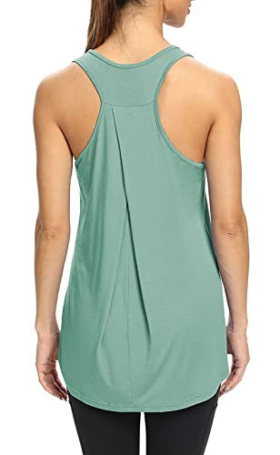 Bestisun Womens Yoga Workout Tops Long Sports Clothing Athletic Wear Gym Exercise Clothes Gray Green XL | Amazon (US)
