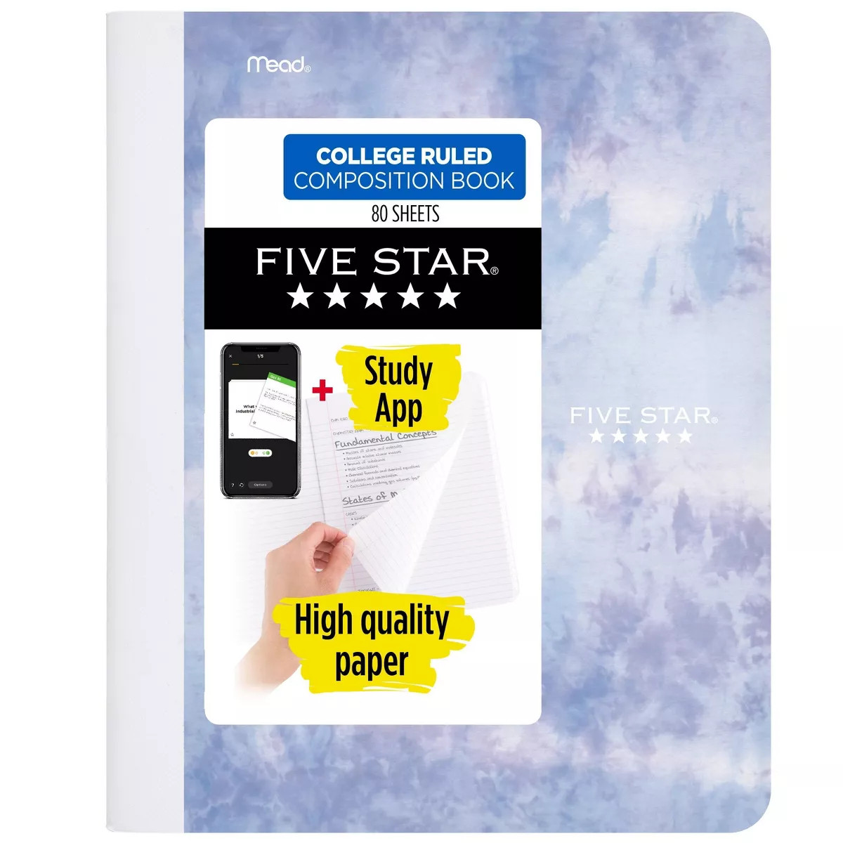 Five Star College Ruled 80ct Composition Book Tie Dye Pastel | Target