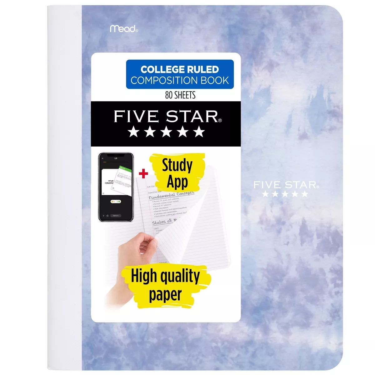 Five Star College Ruled 80ct Composition Book Tie Dye Pastel | Target