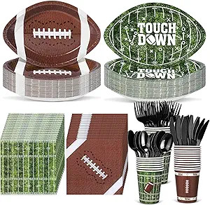 Kochorie 350 Pieces Football Party Decorations Tableware Set Football Disposable 11.8 x 7.8 Inch ... | Amazon (US)