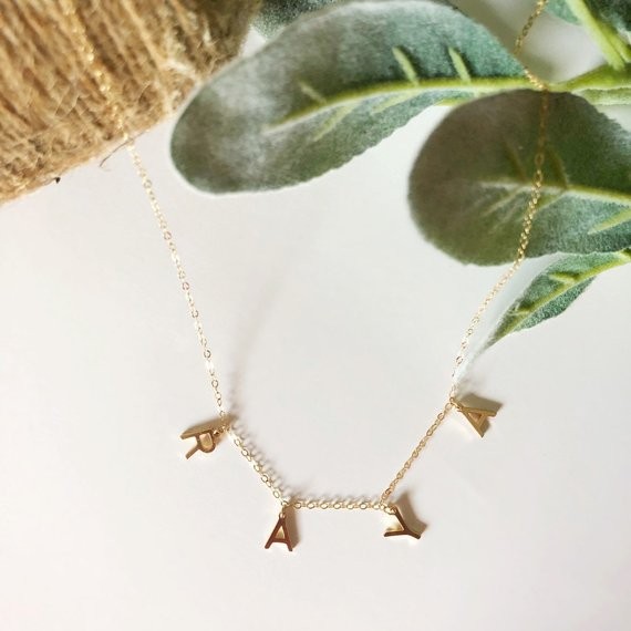 Name Necklace/Initial Necklace/Gift For Her/Birthday Gift/Bridesmaid gift/Personalized necklace/M... | Etsy (US)