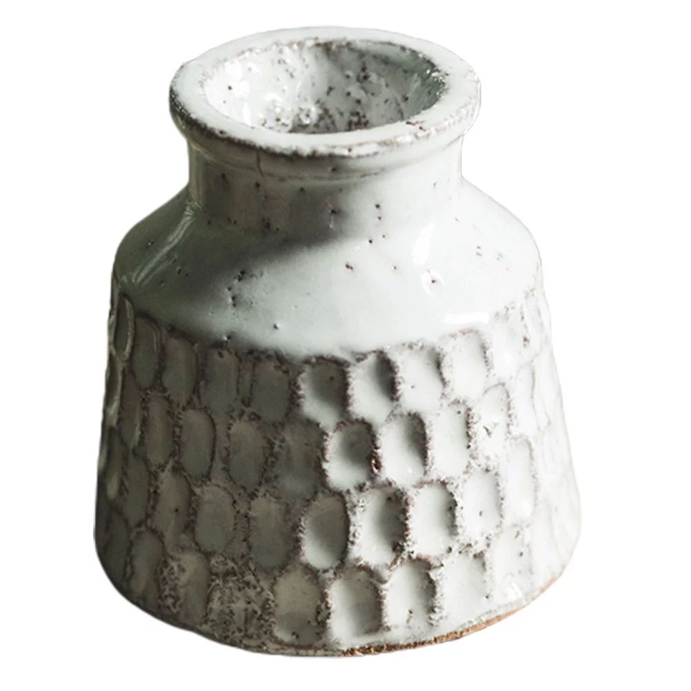 Homemaxs 1PC Coarse Pottery Vase Simple Vintage Flower Arrangement Vase (Light Grey) | Walmart (US)