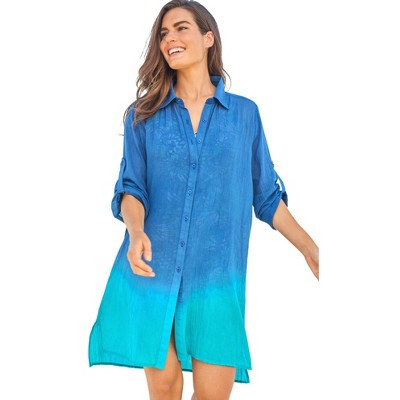 Swim 365 Button-Front Swim Cover Up - 26/28, Dip Dye | Target