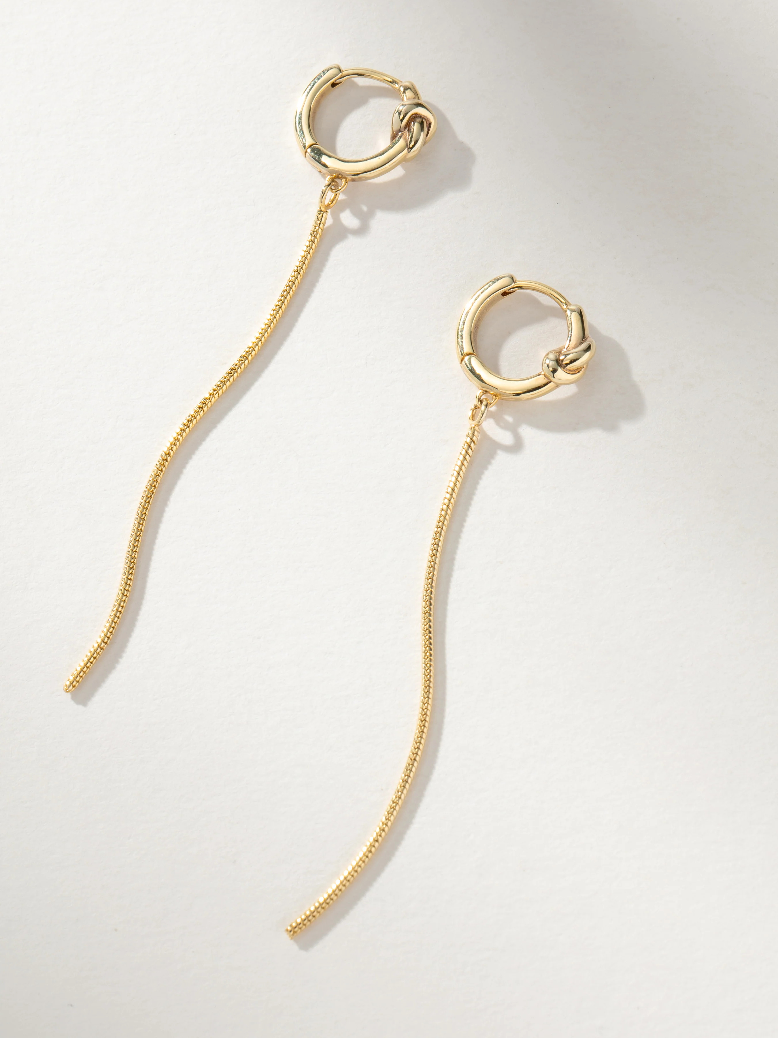 Forever Knot and Chain Huggie Earrings in Gold | Uncommon James | Uncommon James