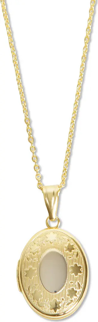 Argento Vivo Sterling Silver Flower Embossed Locket Pendant Necklace | Nordstrom | Nordstrom