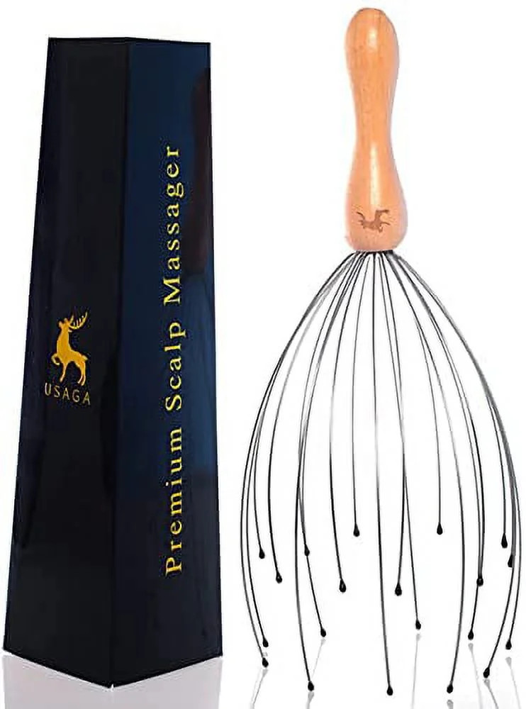 USAGA 20 Fingers Head Massager Head Scratcher Scalp Massager for Head Body Relaxing Wood Handle | Walmart (US)
