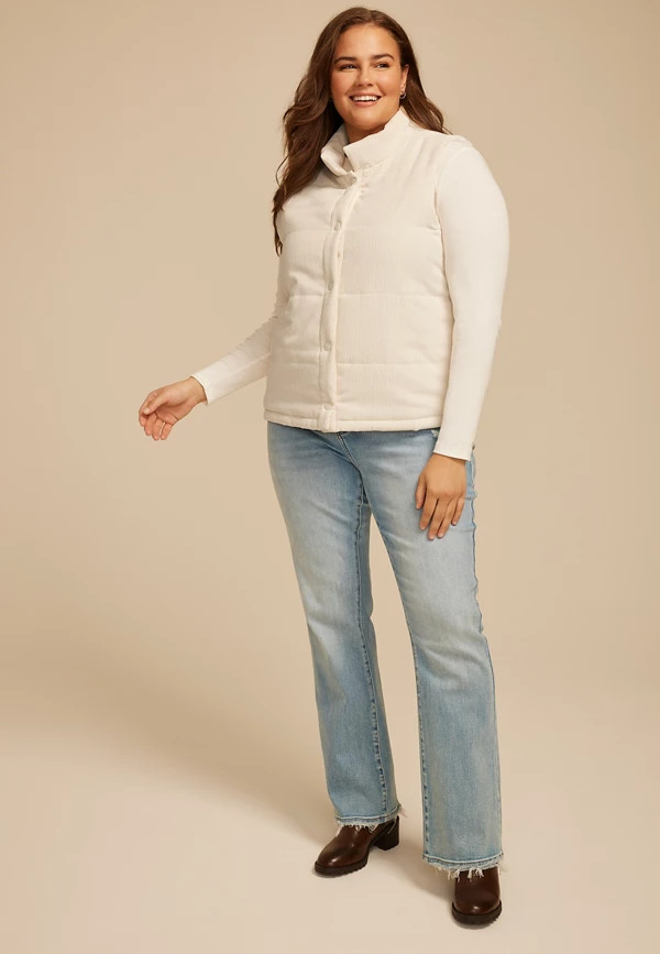Plus Size Corduroy Quilted Vest | Maurices