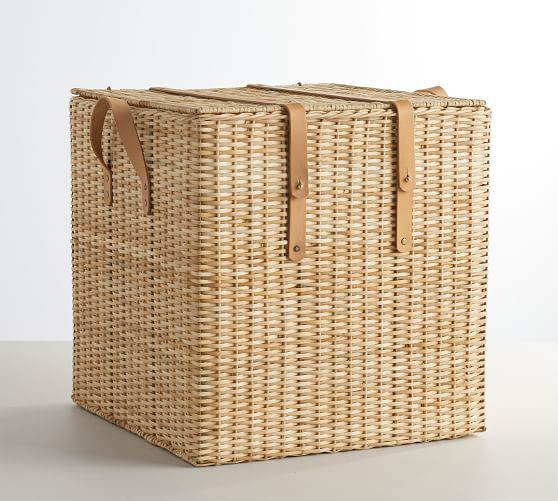 Austin Lidded Chest Basket - Natural | Pottery Barn (US)