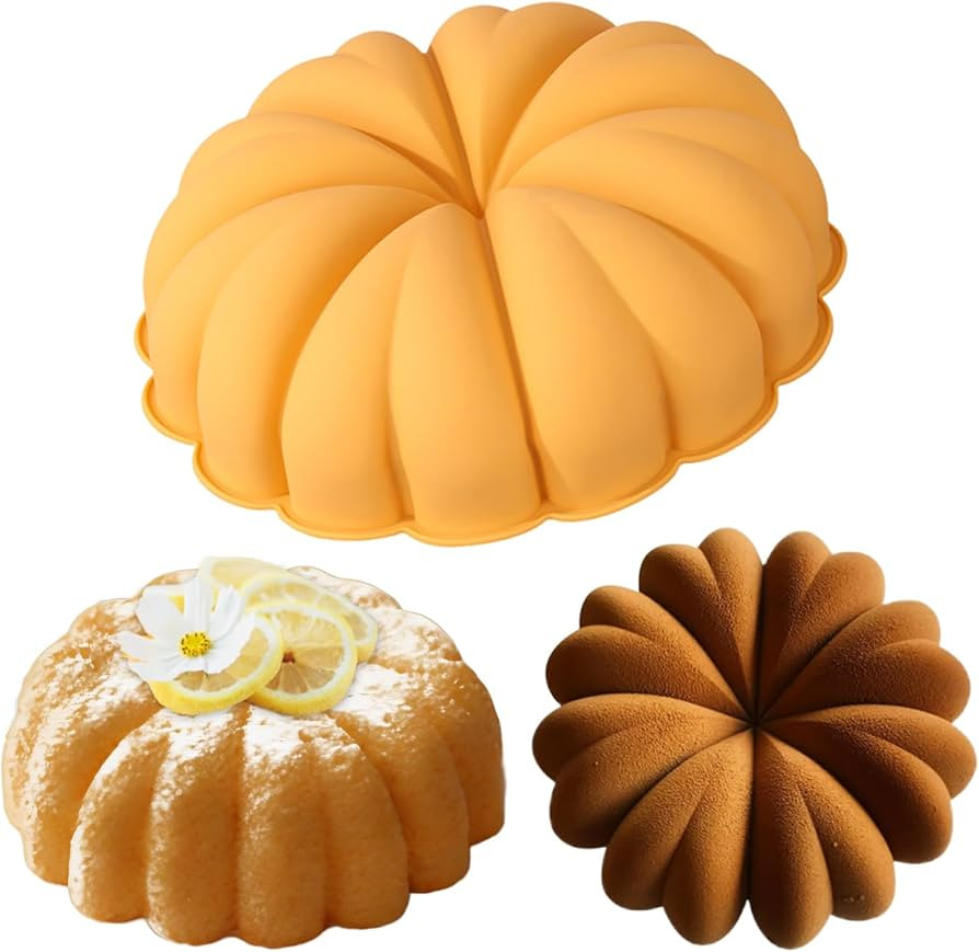 Molde de silicona de calabaza de 9 pulgadas, molde de silicona antiadherente con forma de calabaz... | Amazon (US)