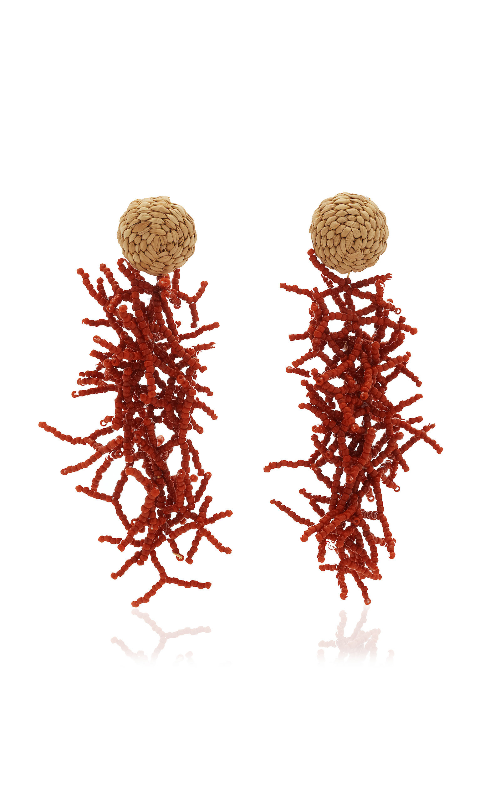 Coral Reef Beaded Palm Earrings | Moda Operandi (Global)