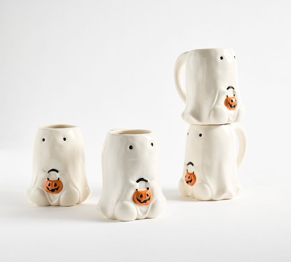 Gus The Ghost Mugs, Set of 4 - White | Pottery Barn (US)