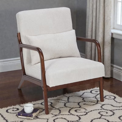 Mshliw Upholstered Accent Chair with Pillow, Solid Rubberwood Frame Arm Chair for Living Room Bedroom, Desk Chair(Not Included Table) | Target