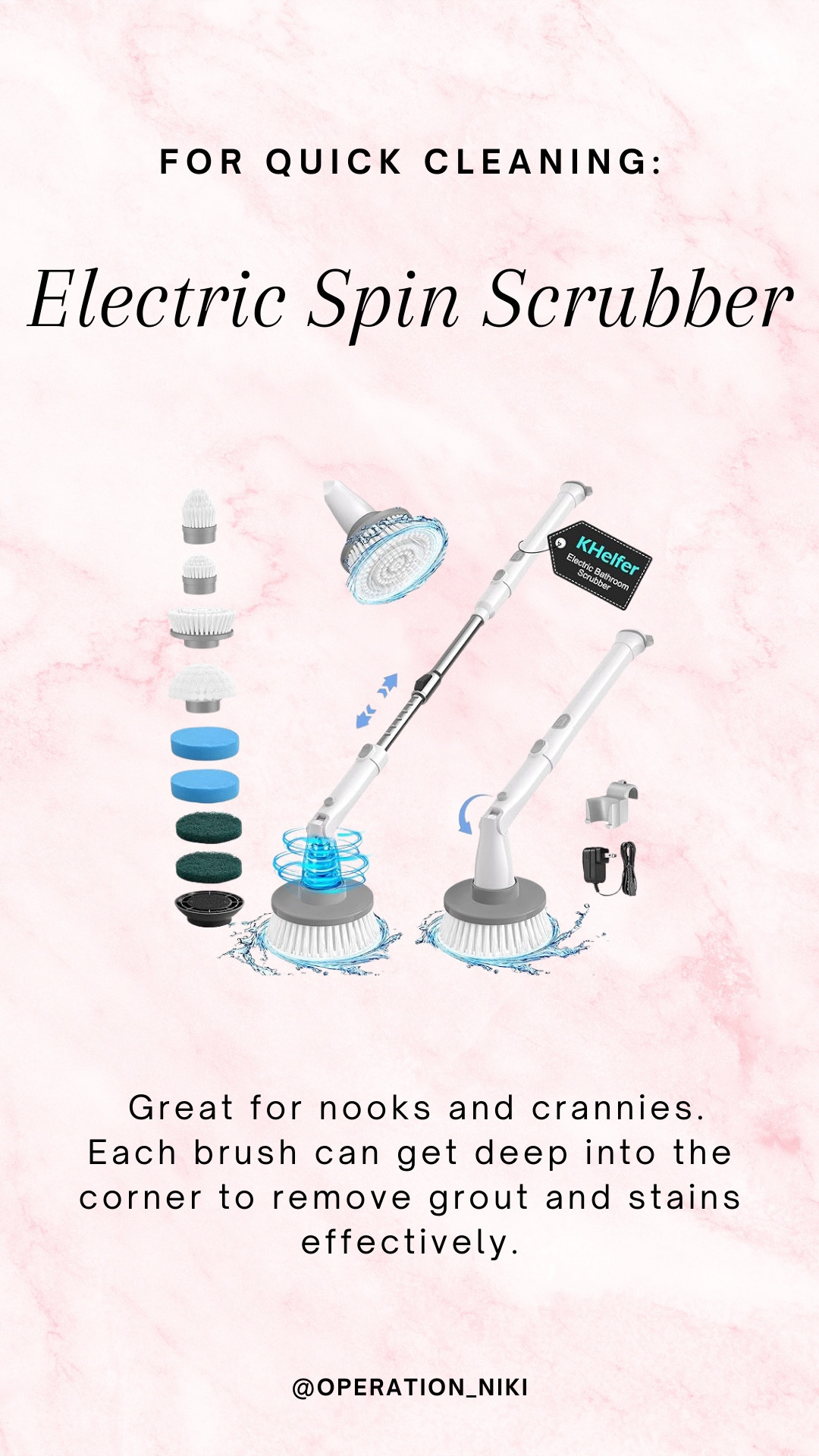 For getting every corner clean, this electric spin brush is a total game-changer! ✨ It reaches spots that are usually a hassle, making deep cleaning so much easier. Perfect for every nook and cranny! 🧼
Follow for more @OPERATION_NIKI on IG, TikTok, & Facebook Cleaning, kitchen, Valentine’s, organization, sink, deep clean, kitchen reset, clean with me, home essentials, declutter, storage solutions, pantry organization, under-sink storage, dishwashing must-haves, countertop organization, kitchen gadgets, space-saving hacks, cleaning routine, home refresh, tidy home, vacation, resort

#LTKHome #LTKMostLoved #LTKSpring