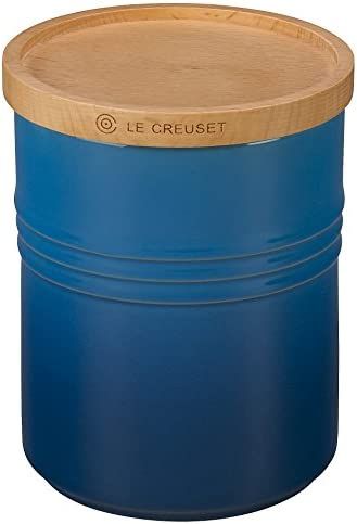 Le Creuset Stoneware Canister with Wood Lid, 2.5 qt. (5.5" diameter), Marseille | Amazon (US)