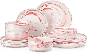 MALACASA Plates and Bowls Sets, 12 Pieces Porcelain Dinnerware Sets Dishware Sets Chip Resistant ... | Amazon (US)