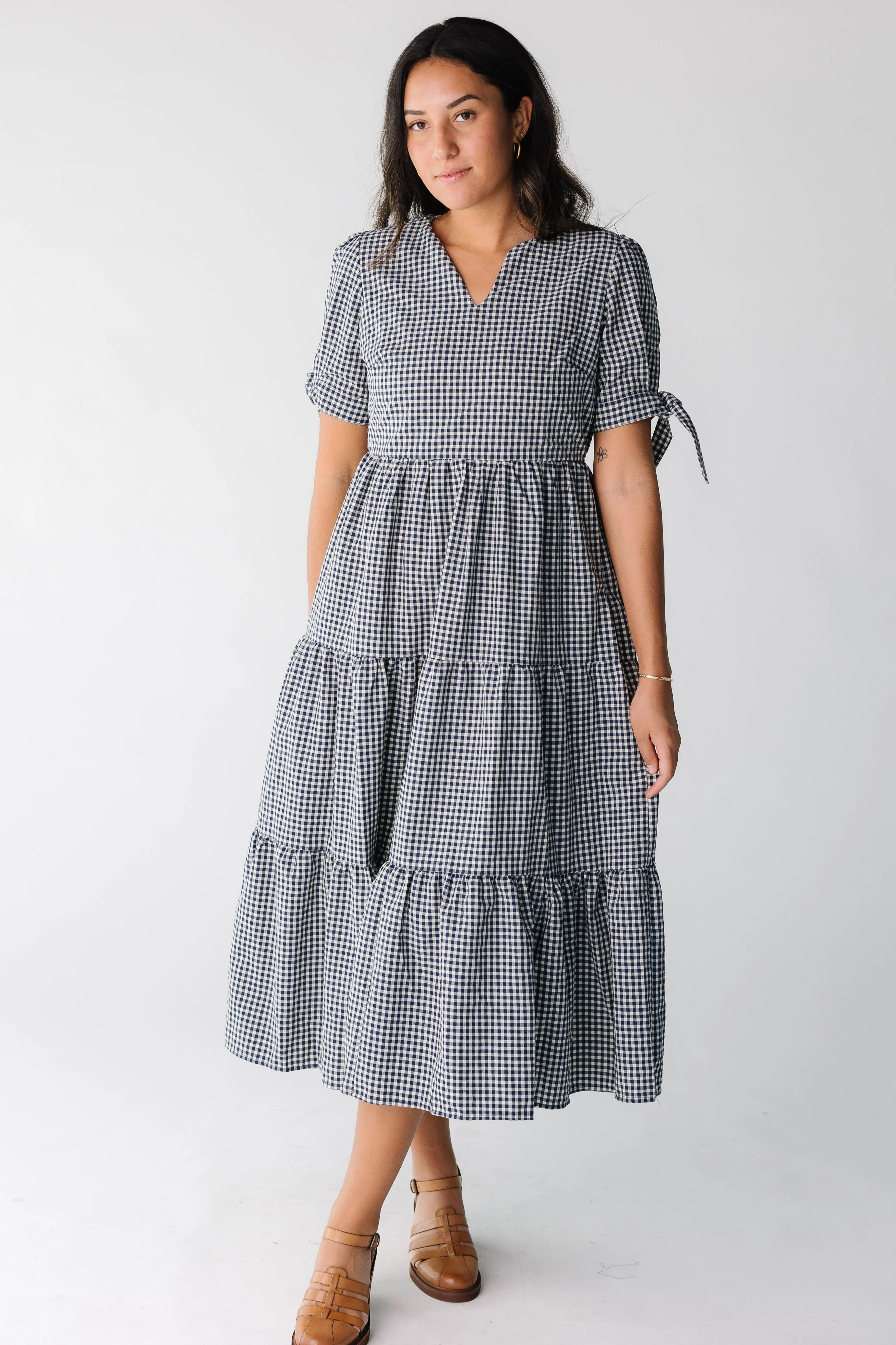 Brass & Roe The Claire Tie Sleeve Gingham Dress | Called To Surf