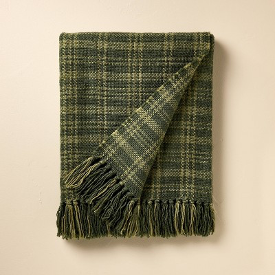 Chunky Woven Throw Blanket Tonal Green - Hearth & Hand™ with Magnolia | Target