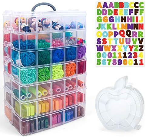 7 Layers Stackable Storage Container, 70 Adjustable Compartments (White) Stackable Storage Contai... | Amazon (US)