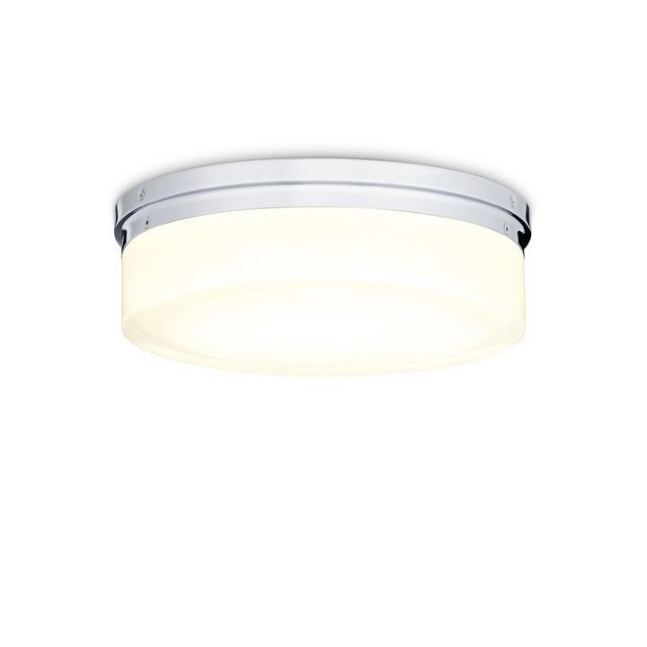 Finn 11" LED Round Glass Flush Mount, Polished Nickel | Lights.com