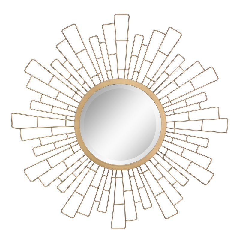 23.5" x 23.5" Metal Geometric Sunburst Decorative Wall Mirror Gold - Stonebriar Collection | Target