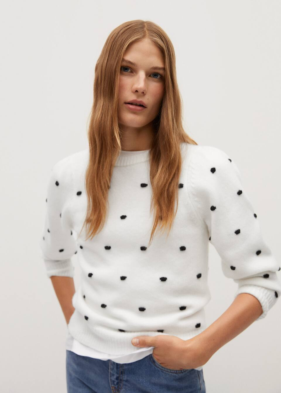 Polka dots knit dress | MANGO (US)