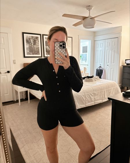 Wearing my parade bodysuit to bed tonight and literally love this thing… so soft and comfortable 🙌🏼 in a size M 

Your parade, ribbed play suit, ribbed bodysuit, ribbed pajamas 

#LTKunder50