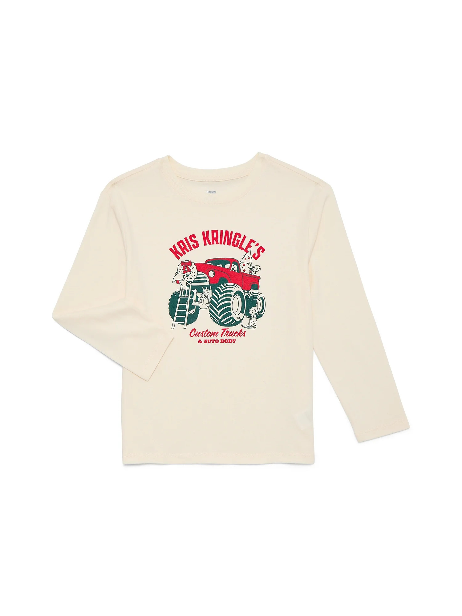 Holiday Time Boys Christmas Long Sleeve Graphic T-Shirt, Sizes 4-18 | Walmart (US)