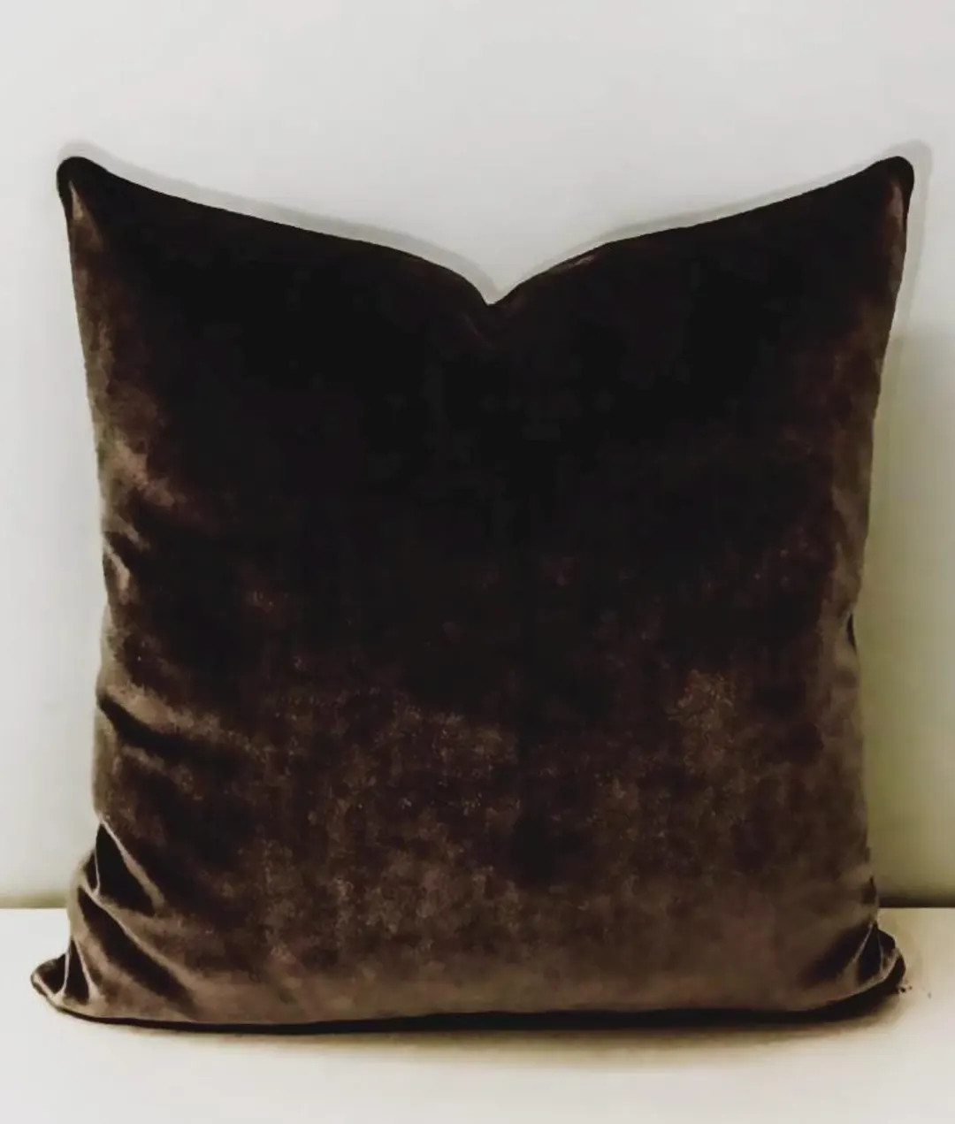 Handmade Brown Velvet Pillow Cover: Luxury Decorative Throw Cushion Case, Soft Euro Sham - Etsy | Etsy (Global)