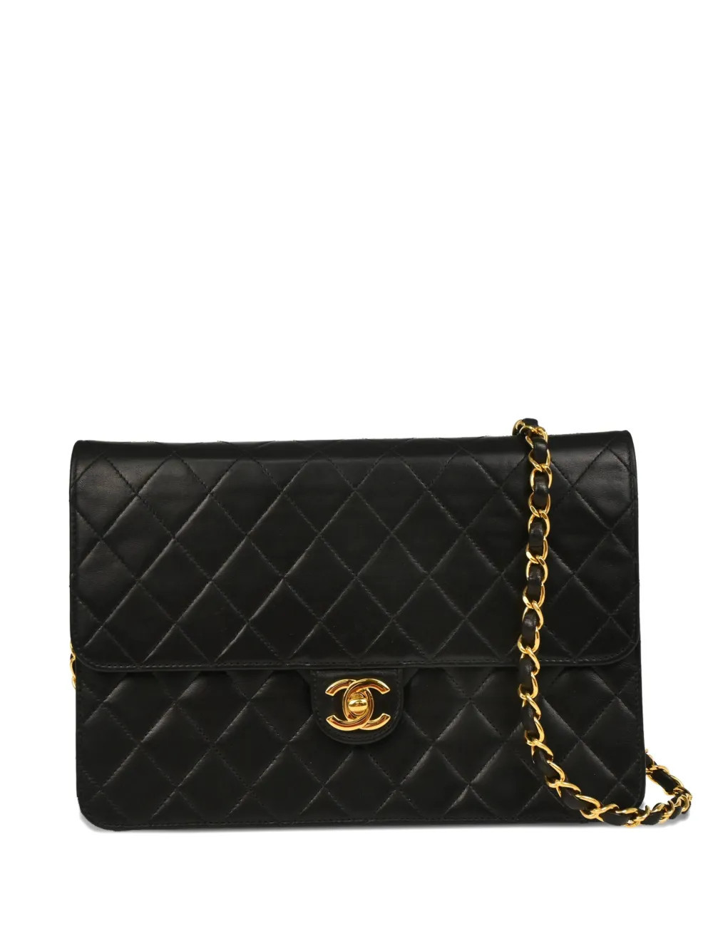 CHANEL Pre-Owned 1998 Turnlock shoulder bag - Black | Farfetch Global