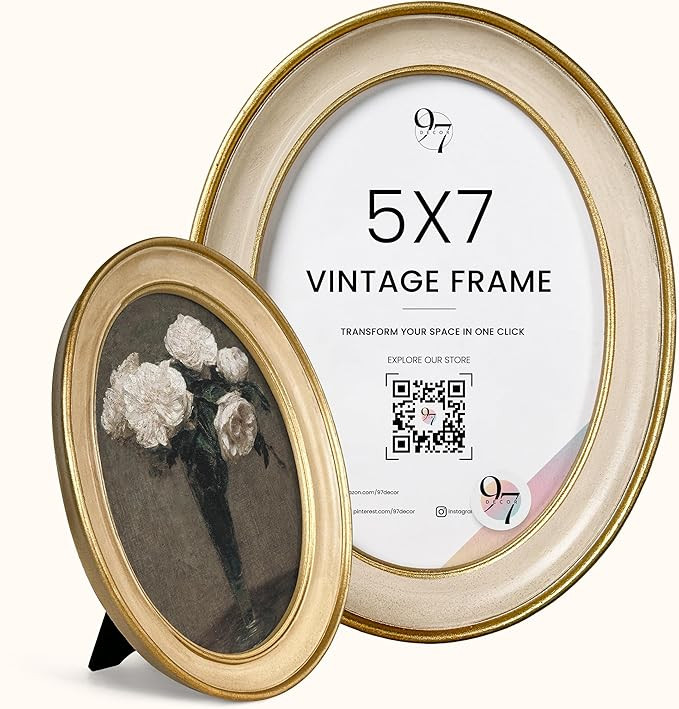 97 Decor Elegant Vintage Picture Frames 5x7 - Vintage Oval Picture Frame 5x7, Fancy 5 X 7 Antique... | Amazon (US)