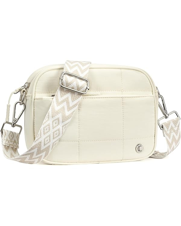 CLUCI Quilted Crossbody Bags for Women Lightweight Puffer Shoulder Bag Travel Purses with Wide St... | Amazon (US)