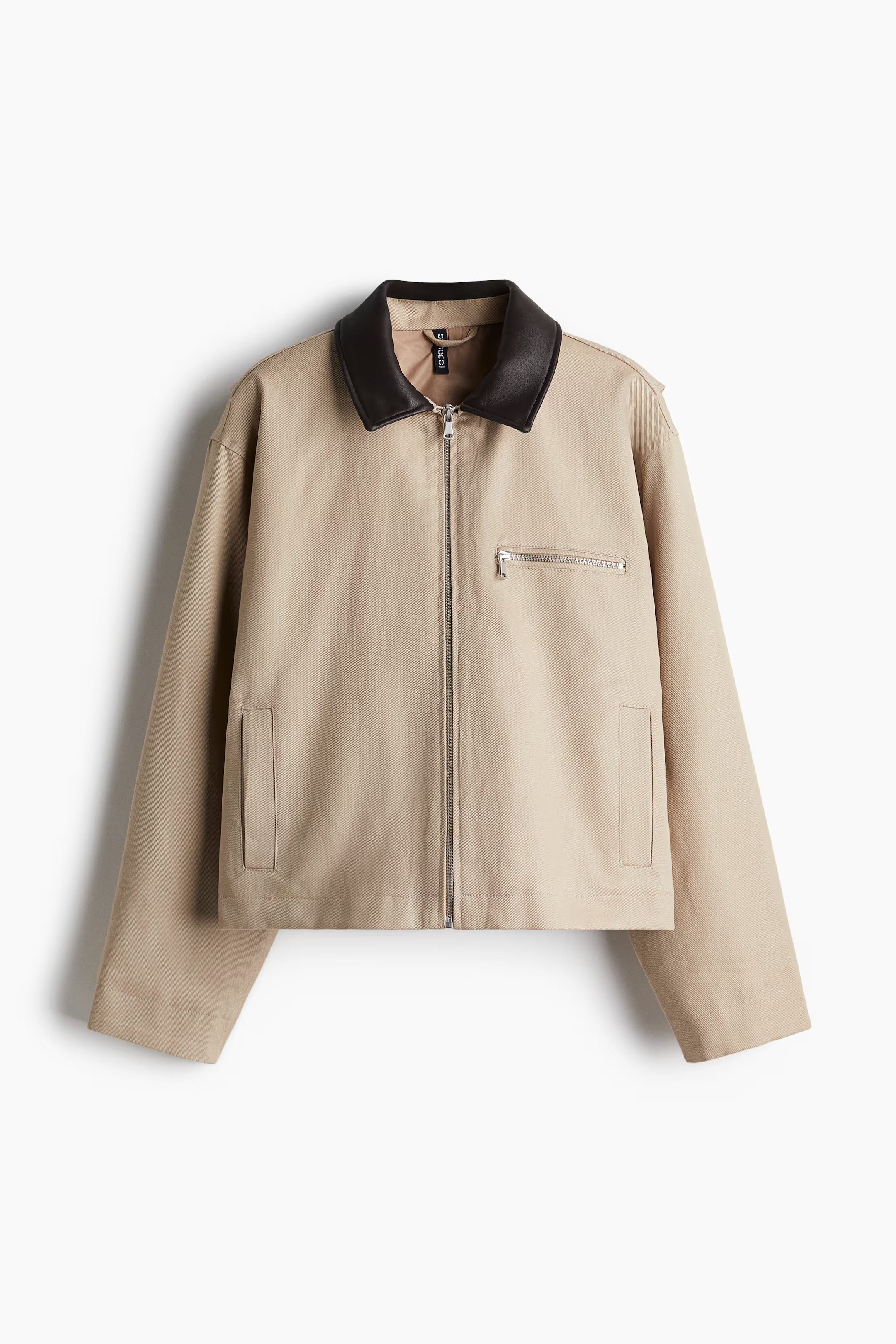 Coated-Collar Twill Jacket - Beige - Ladies | H&M CA | H&M (US + CA)